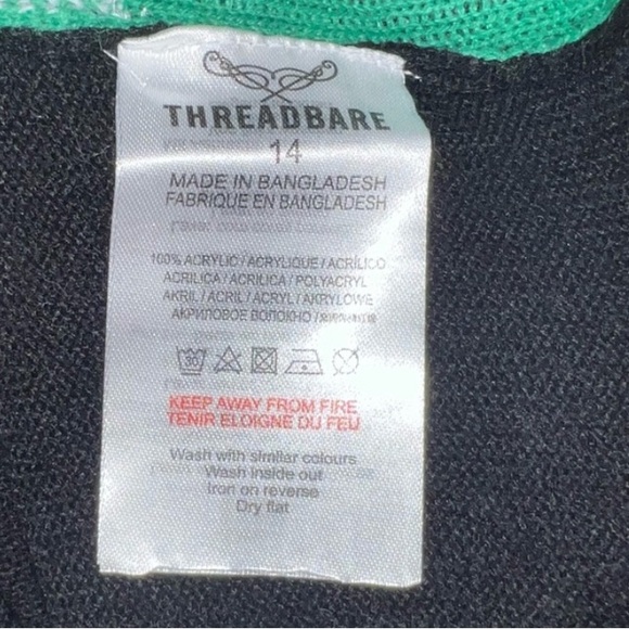 Threadbare Plus Christmas Gherkin Women's Knit Sweater In Black Size 14US - Picture 13 of 15